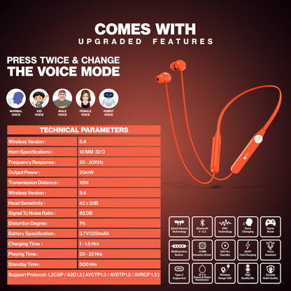 سماعة الأذن اللاسلكية Neckfit وكابل Blaze Type C