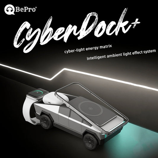 CyberDock Wireless Charging Station, 3-in-1 Rotating Wireless Charger