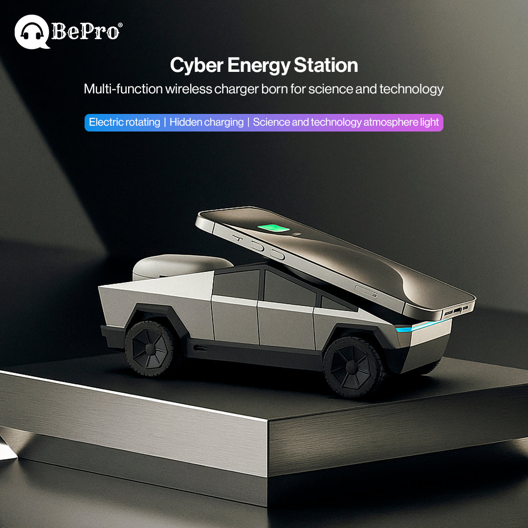 CyberDock Wireless Charging Station, 3-in-1 Rotating Wireless Charger