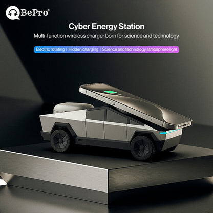 CyberDock Wireless Charging Station, 3-in-1 Rotating Wireless Charger