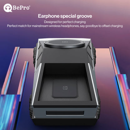 CyberDock Wireless Charging Station, 3-in-1 Rotating Wireless Charger