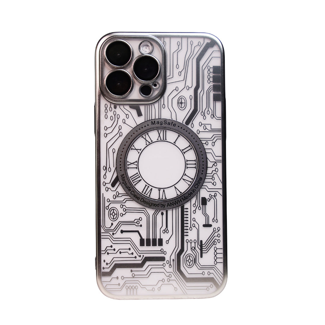 BePro Vintage Transparent MagSafe Case - Silver