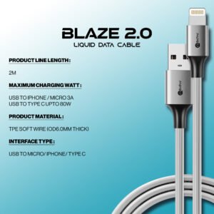 Bepro Blaze2.0 Lightning Cable (Silver)